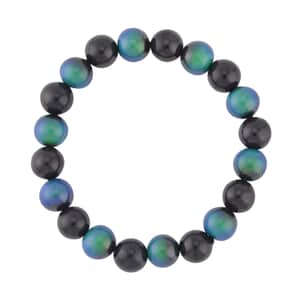 Multi Gemstone Beads Bracelet, Shungite Beads Bracelet, Color Change Hematite Beads Bracelet, Beaded Stretch Bracelet 197.00 ctw