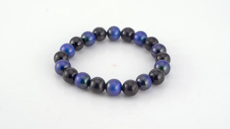 197.00 ctw Shungite 9-11mm, Hematite Beads Stretch Bracelet