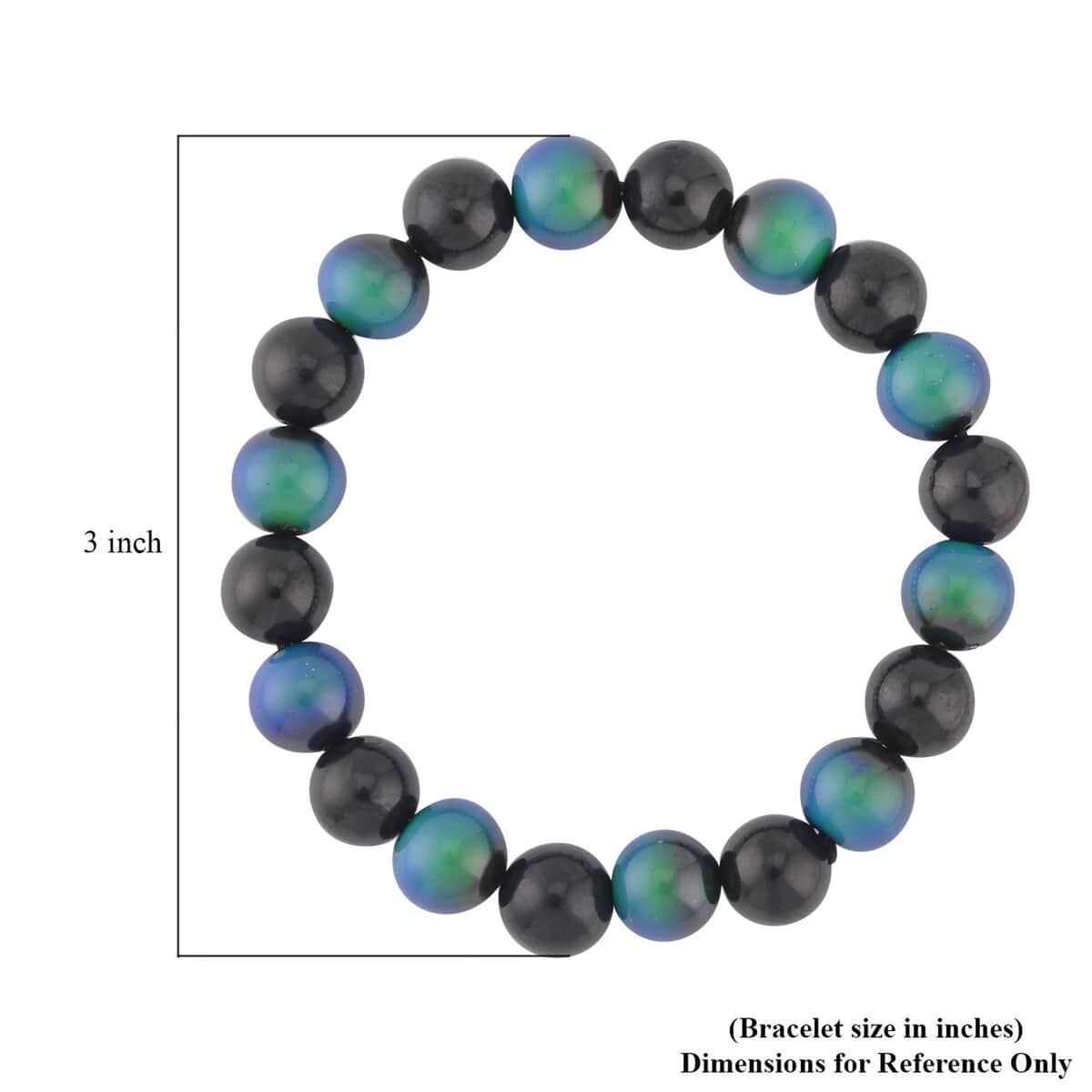 Multi Gemstone Beads Bracelet, Shungite Beads Bracelet, Color Change Hematite Beads Bracelet, Beaded Stretch Bracelet 197.00 ctw image number 4