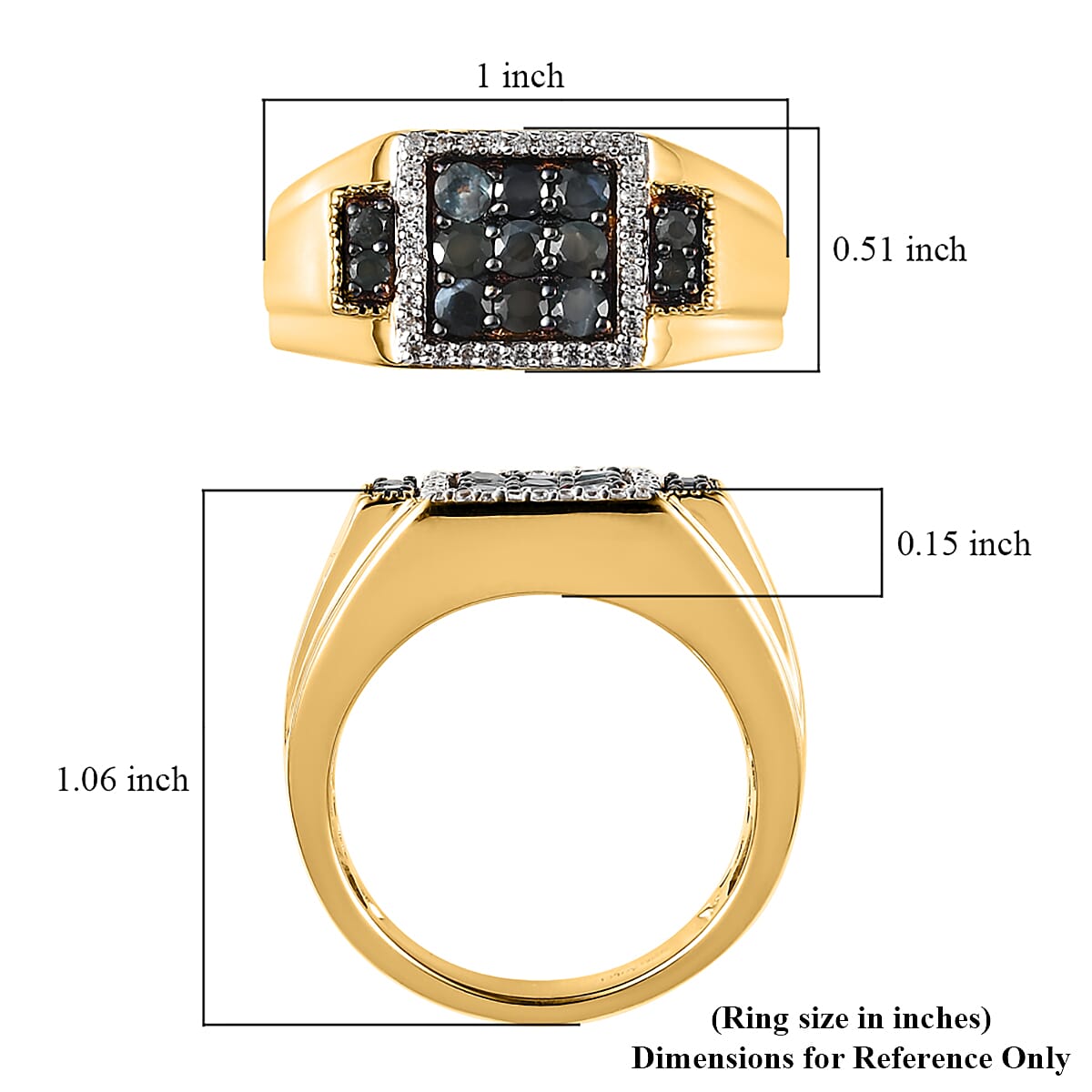 Narsipatnam Alexandrite and White Zircon Men's Ring in Vermeil Yellow Gold Over Sterling Silver (Size 10.0) 1.10 ctw
