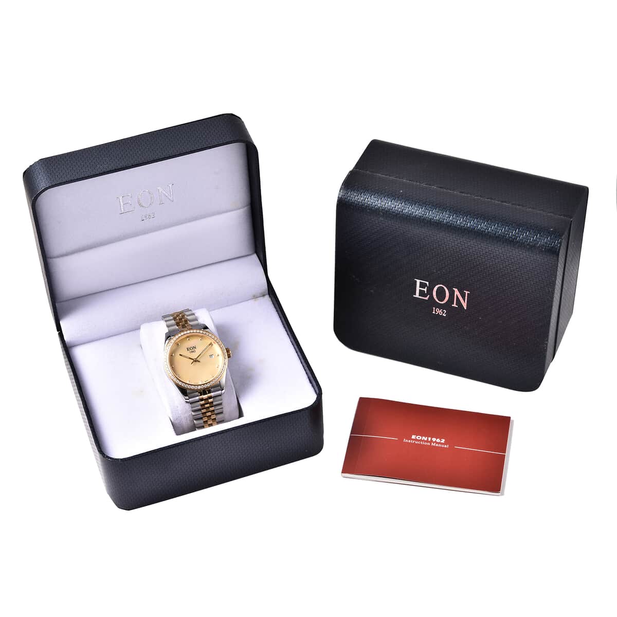 EON 1962 Moissanite Swiss Movement Water Resistant Watch in ION Plated YG Stainless Steel 1.16ctw image number 6