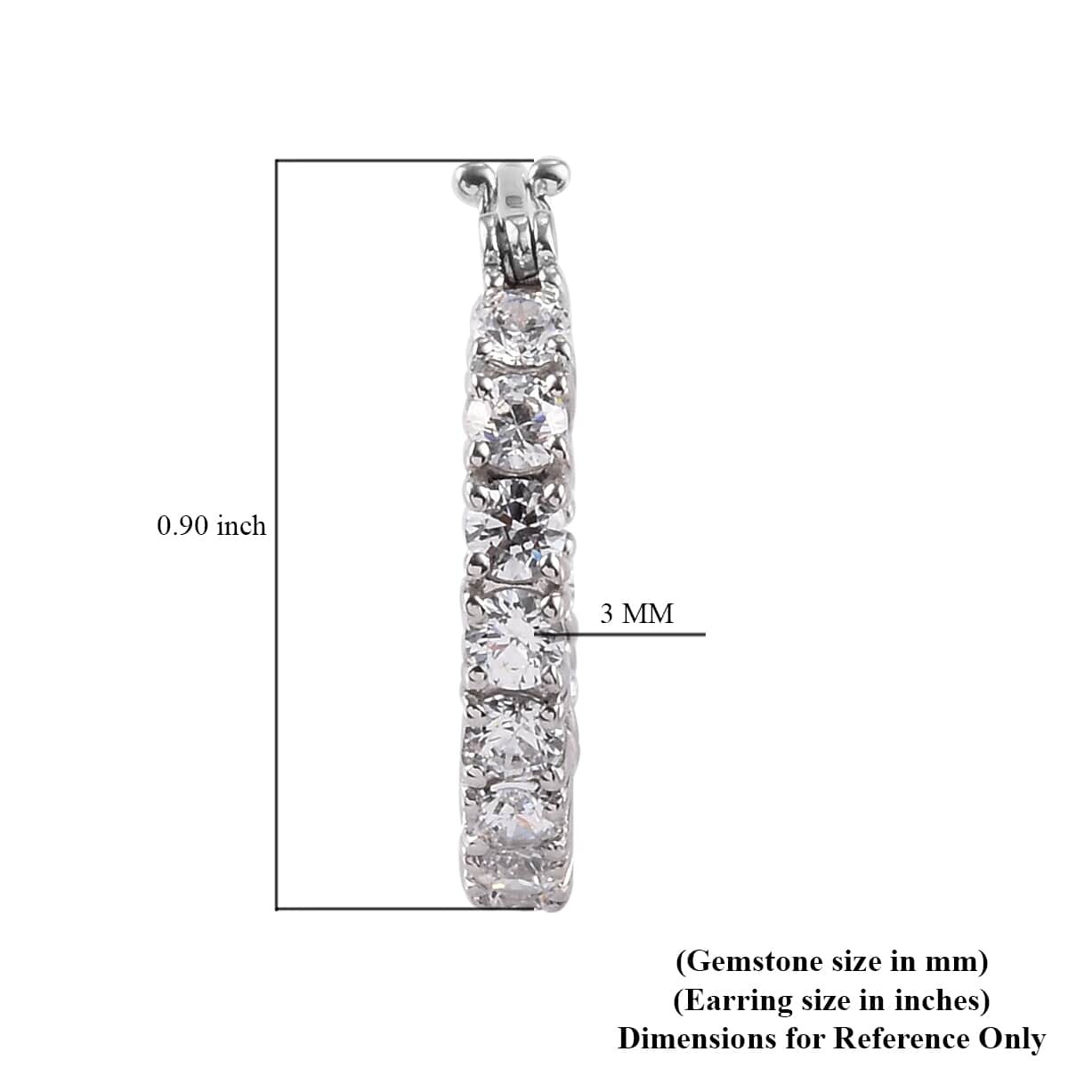 Lustro Stella Made with Finest CZ Inside Out Hoop Earrings in Platinum Over Sterling Silver 4.75 ctw image number 4
