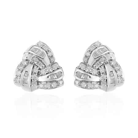 Diamond Stud Earrings in Platinum Over Sterling Silver 0.25 ctw image number 0