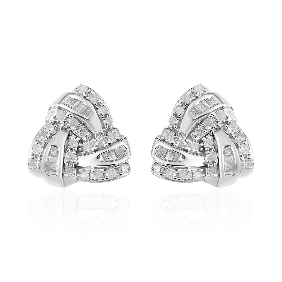 Diamond Stud Earrings in Platinum Over Sterling Silver 0.25 ctw image number 0