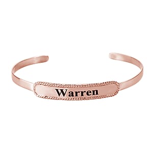 Personalized 14K RG Over Sterling Silver Cuff Bracelet (7.25 in) (9 g)