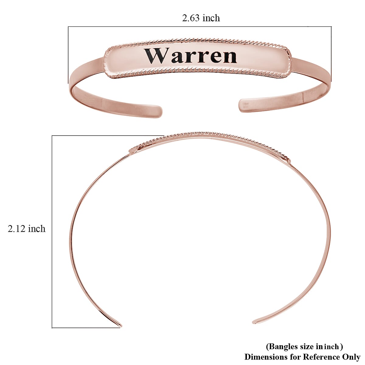 Personalized 14K RG Over Sterling Silver Cuff Bracelet (7.25 in) (9 g) image number 4