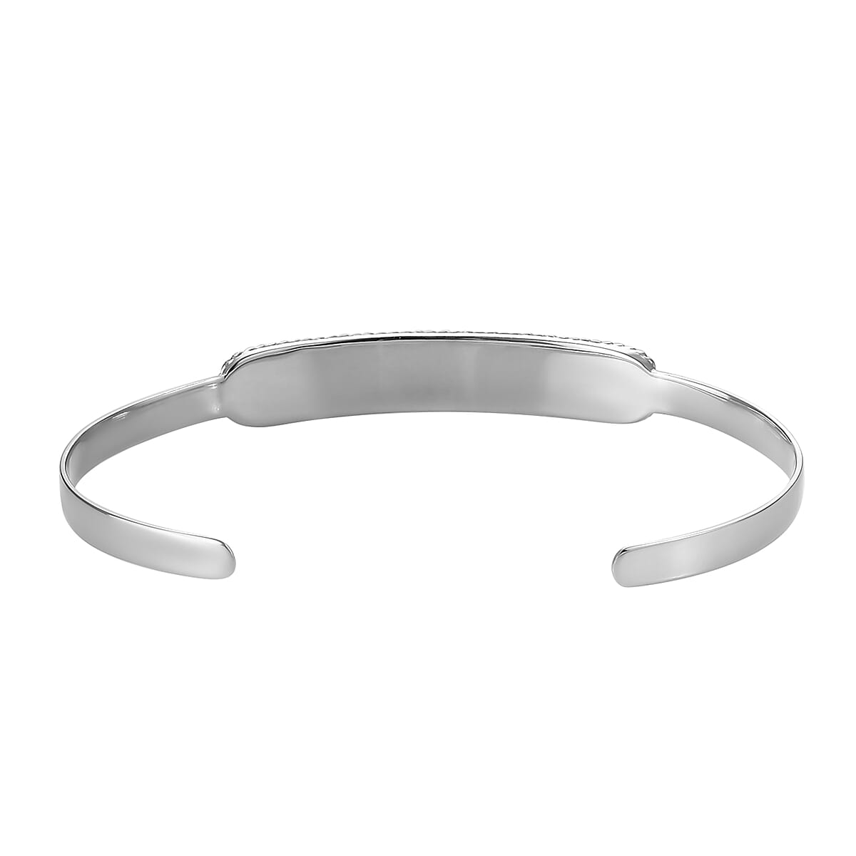 Platinum Over Sterling Silver Cuff Bracelet (7.25 in) 9 Grams image number 3