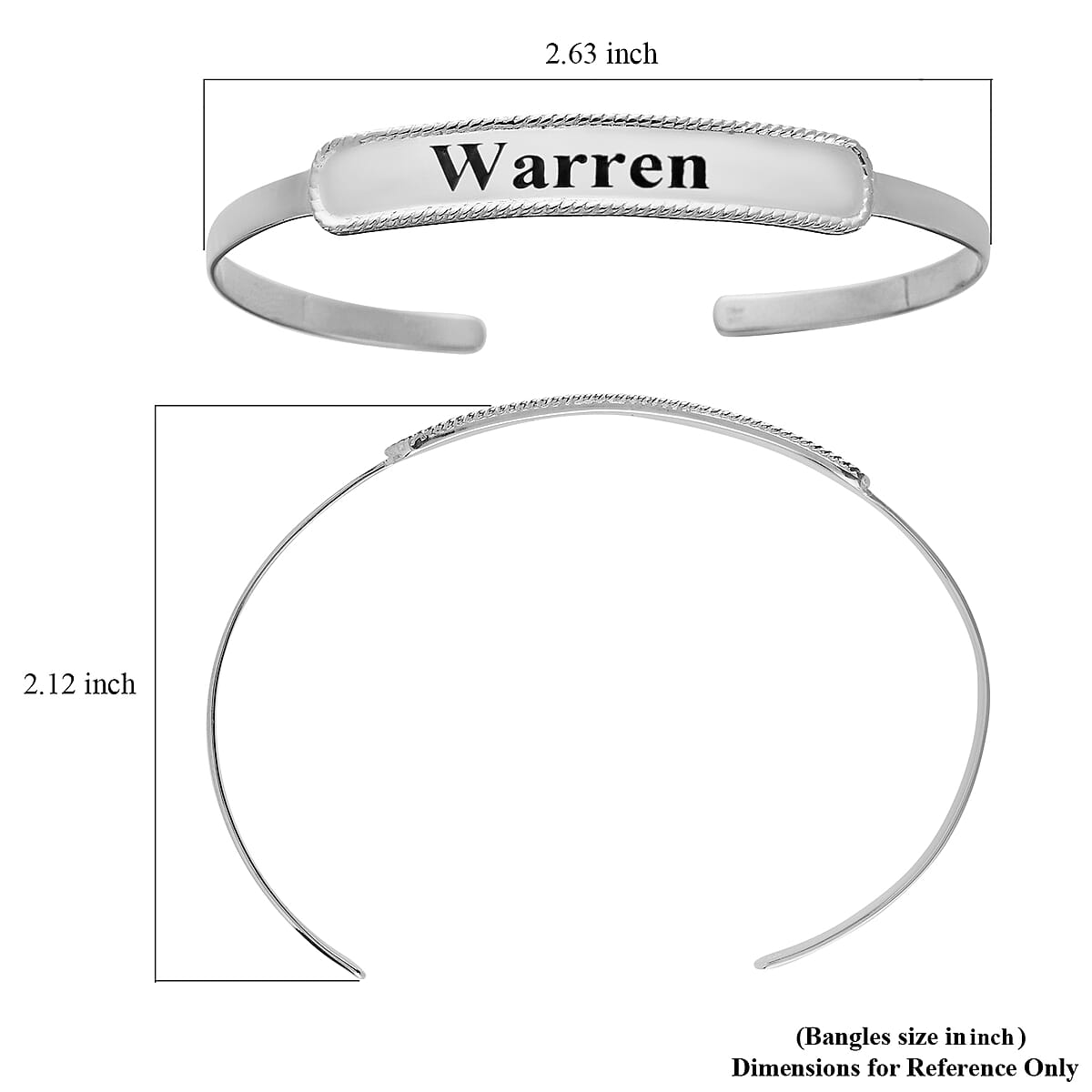 Platinum Over Sterling Silver Cuff Bracelet (7.25 in) 9 Grams image number 4