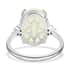 Certified & Appraised ILIANA 18K White Gold AAA Ethiopian Welo Opal and G-H SI Diamond Ring (Size 7.0) 4.85 Grams 7.10 ctw image number 3
