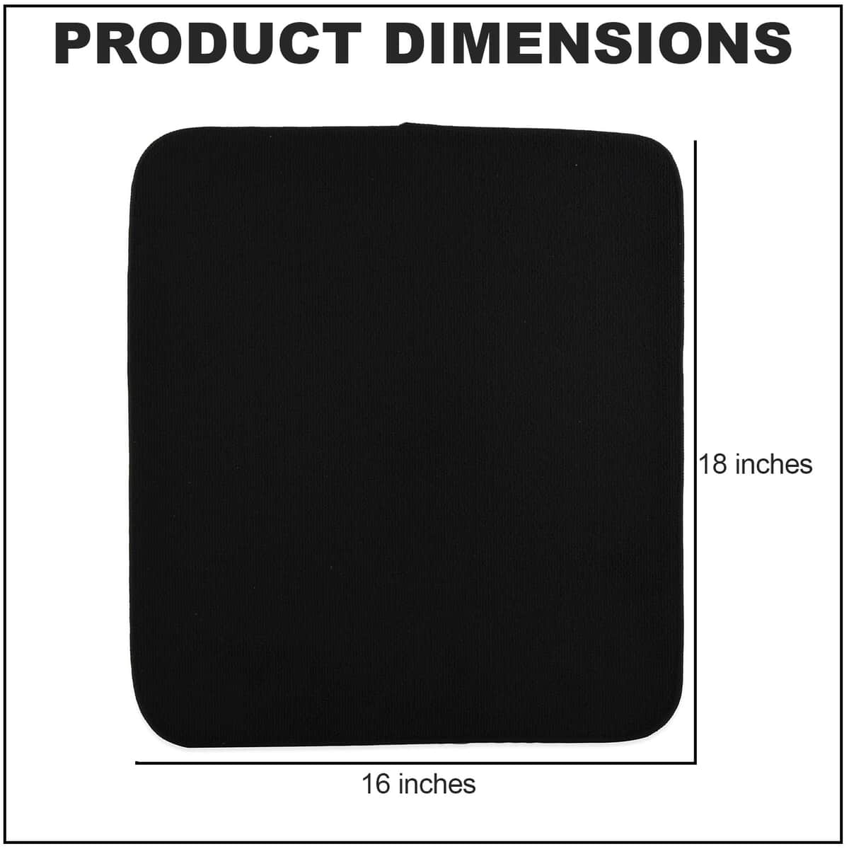 Homesmart Set of 4 Black Polyester Reversible Dish Drying Mat image number 3