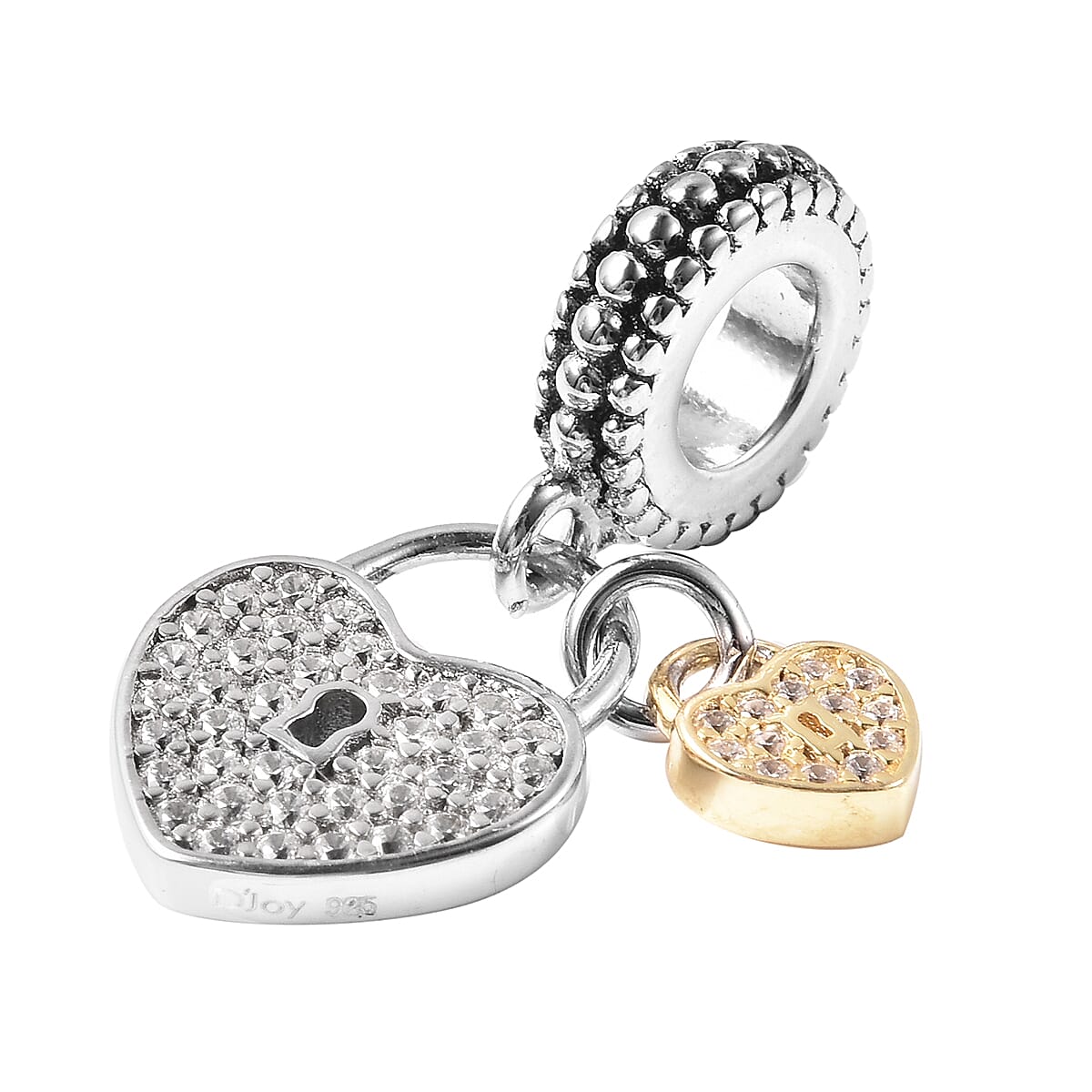 Surprise Jewelry Bath Bomb Lemon Scented with Simulated Diamond Heart Charm in Rhodium, 14K Yellow Gold Over and Sterling Silver 0.50 ctw image number 2