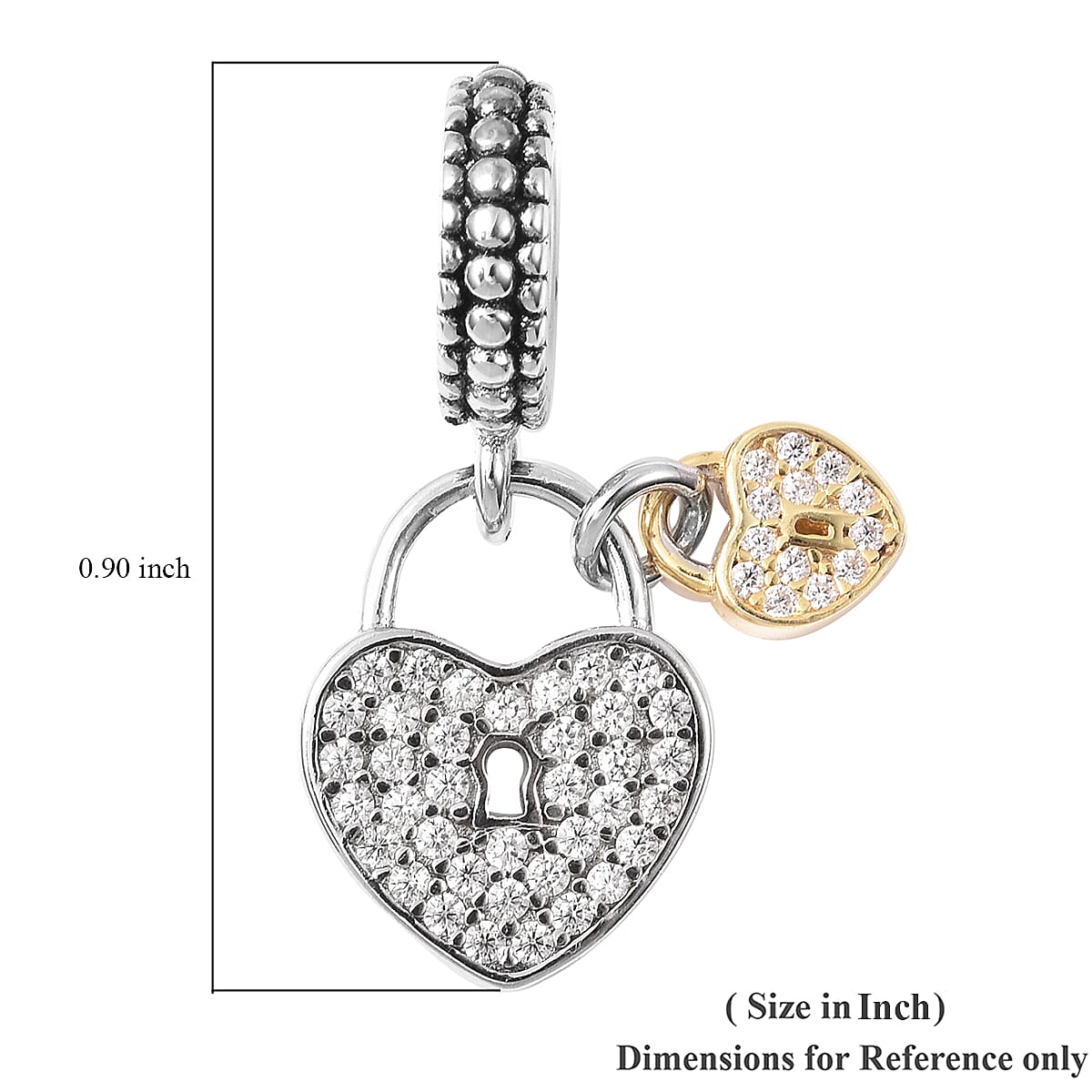 Surprise Jewelry Bath Bomb Lemon Scented with Simulated Diamond Heart Charm in Rhodium, 14K Yellow Gold Over and Sterling Silver 0.50 ctw image number 3