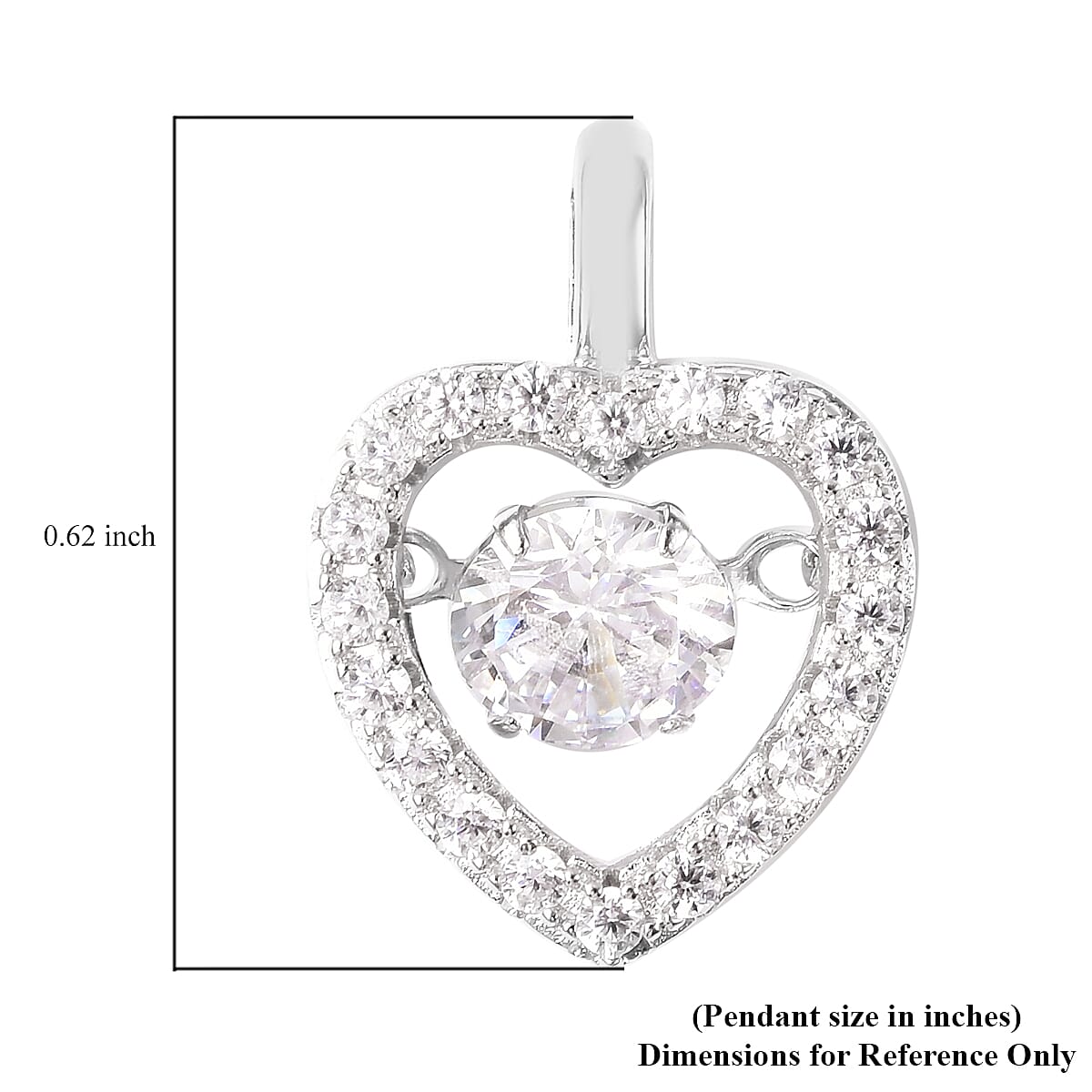 Surprise Jewelry Bath Bomb Lavender Scented with Simulated Diamond Dancing Heart Pendant in Rhodium Over Sterling Silver and Bath Bomb (2.95) image number 4