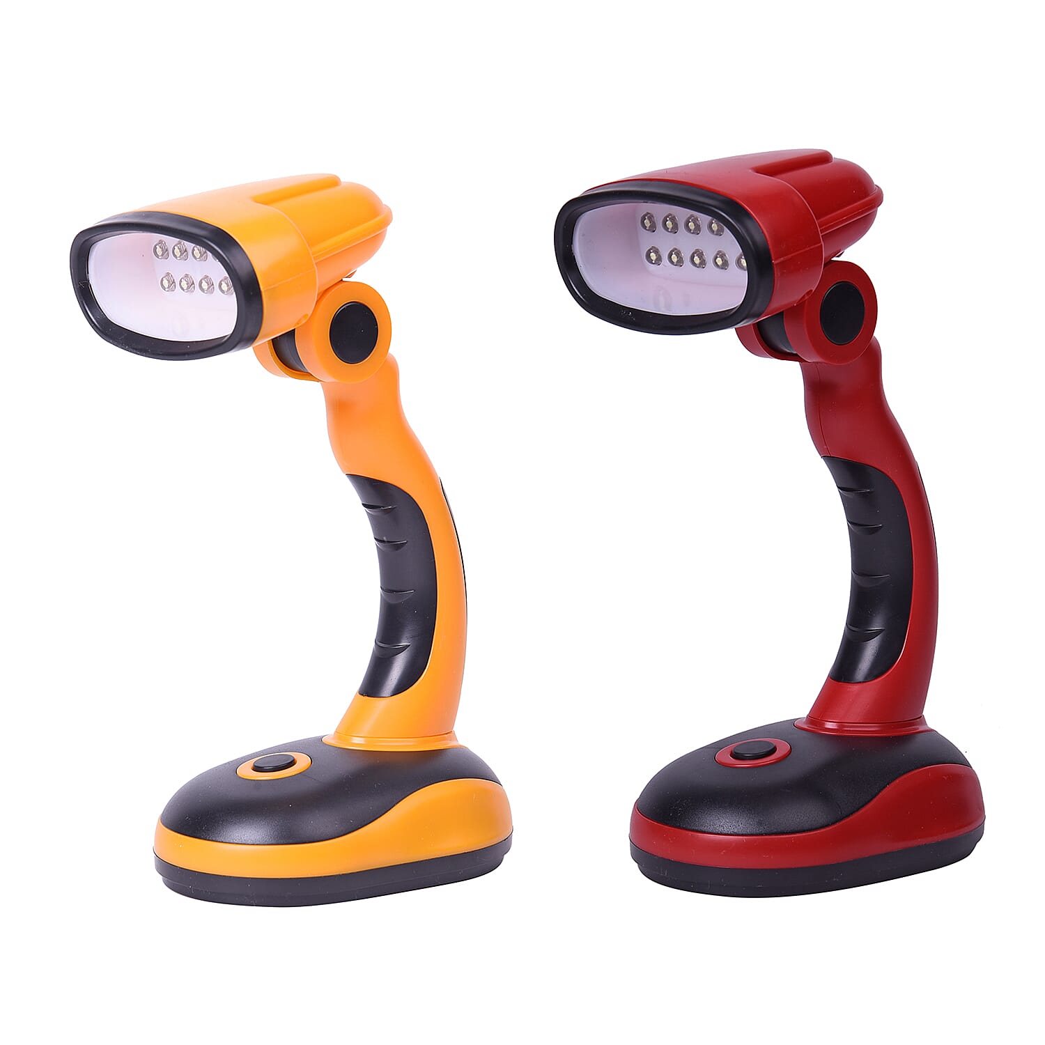 Homesmart Set of 2 Flexible Desk LED Light Lamp - Yellow & Red (3AA Batteries Not Included)