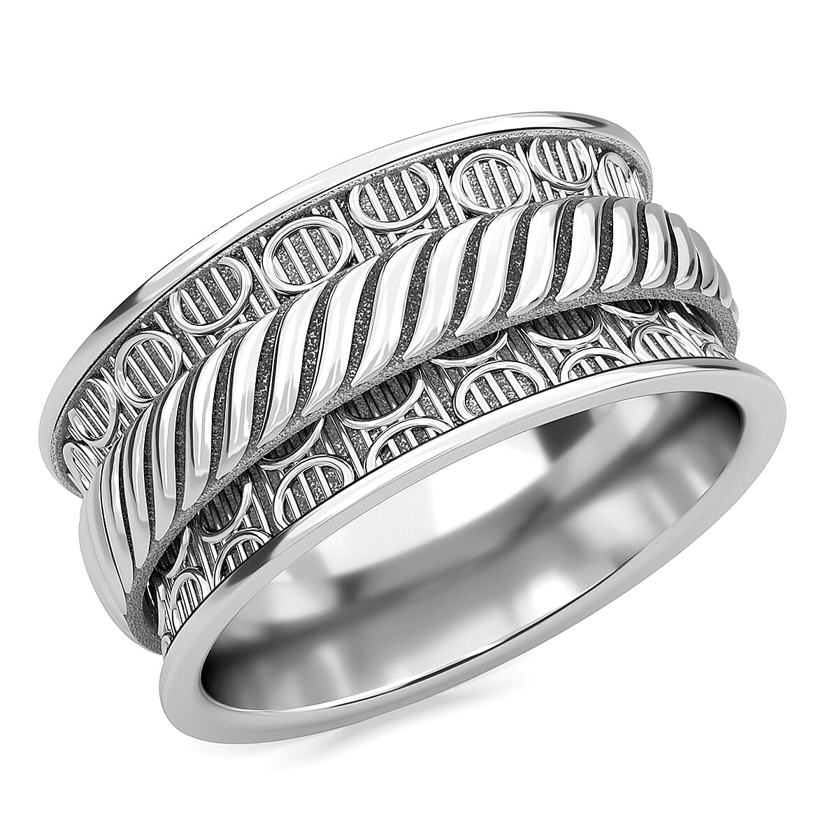 Fancy Ring in Sterling Silver (Size 10.0) 6.03 Grams