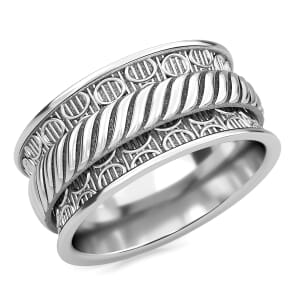 D'Joy Spiner Band Ring in Sterling Silver (Size 11.0) 5 Grams