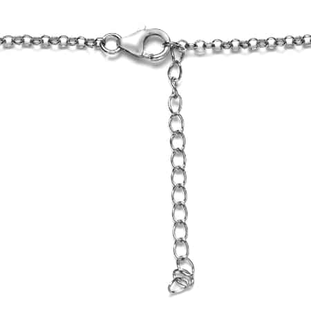 LUSTRO STELLA Made with Finest CZ Fancy Necklace 18 Inches in Platinum Over Sterling Silver 7.65 Grams 7.85 ctw image number 4