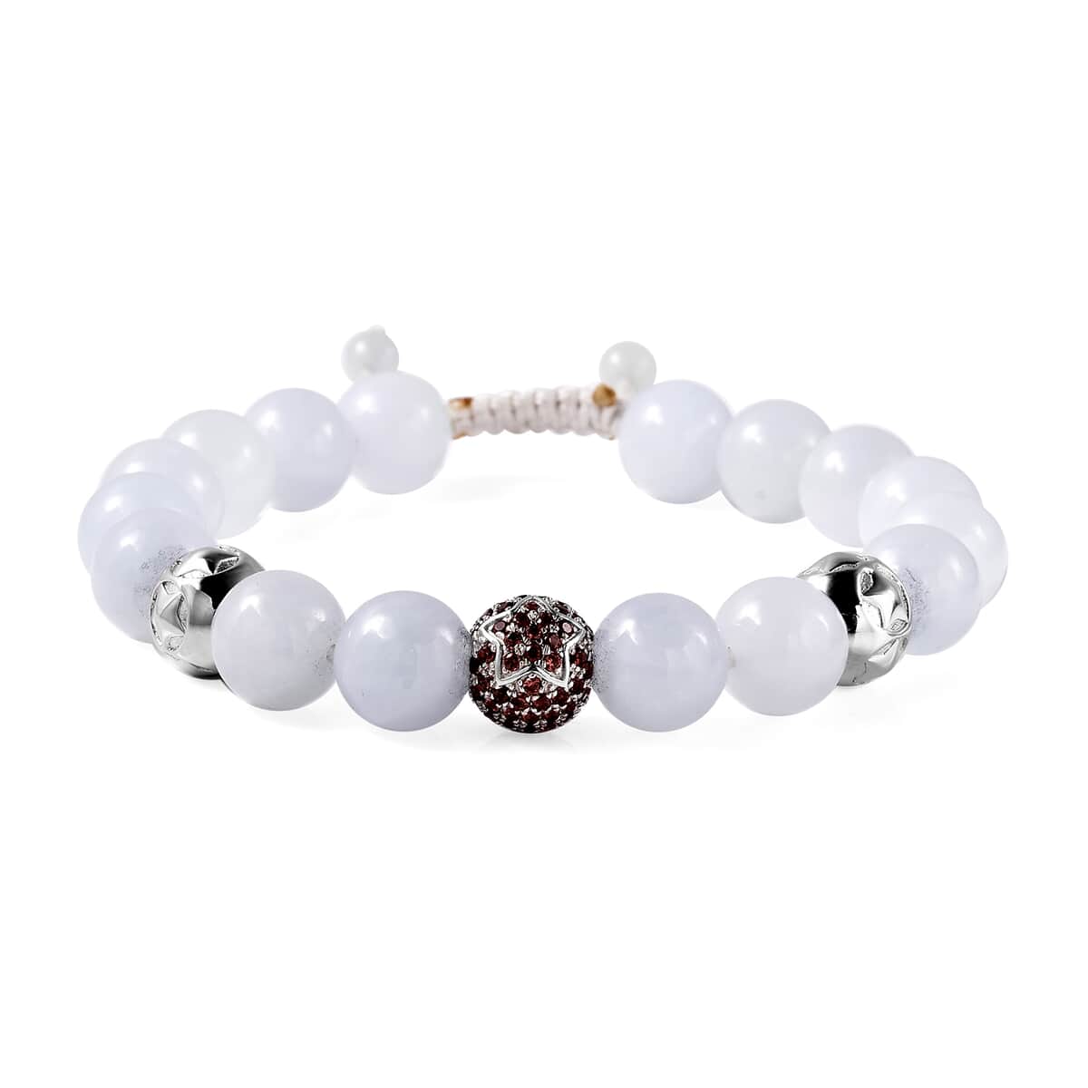 White Jade and Champagne Zircon Beaded Bolo Bracelet in Rhodium Over Sterling Silver 151.25 ctw image number 0