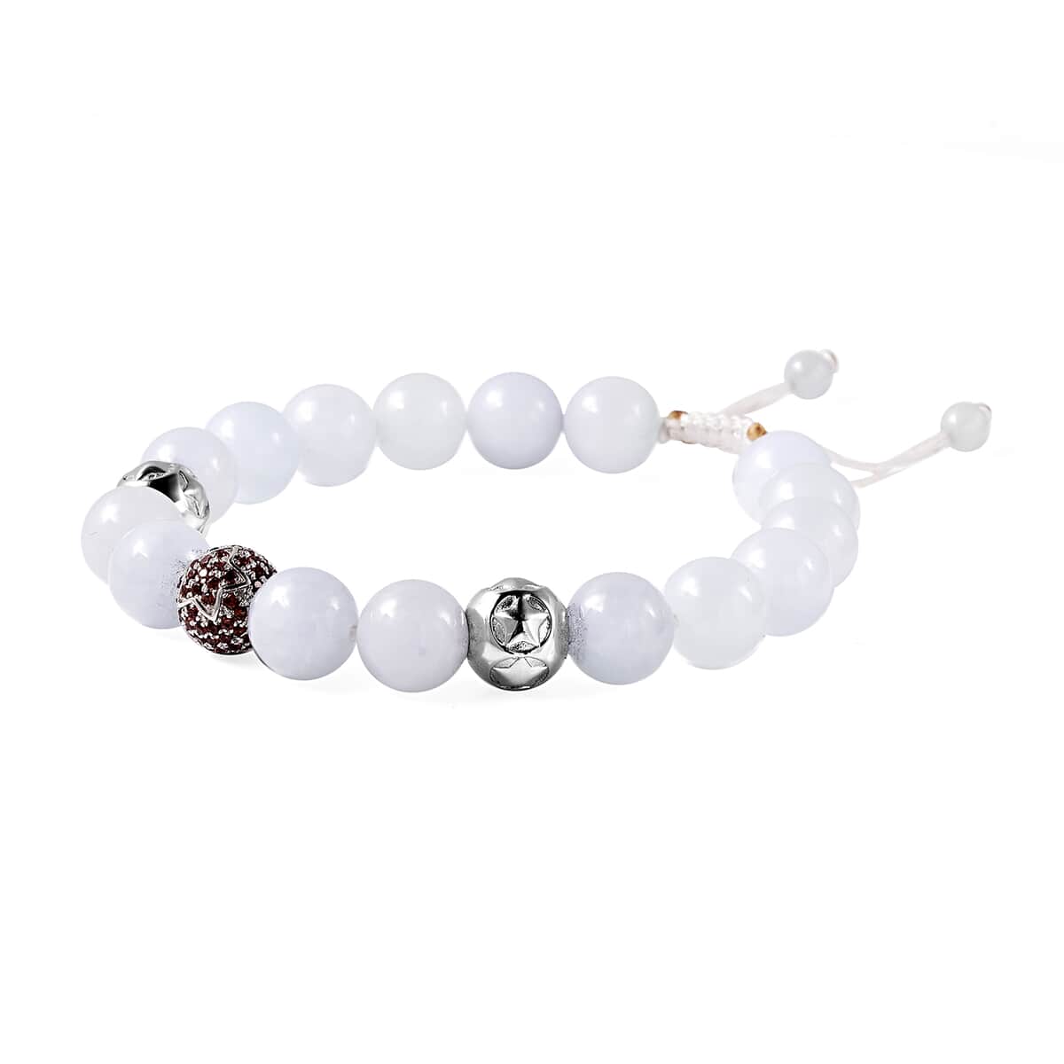 White Jade and Champagne Zircon Beaded Bolo Bracelet in Rhodium Over Sterling Silver 151.25 ctw image number 2