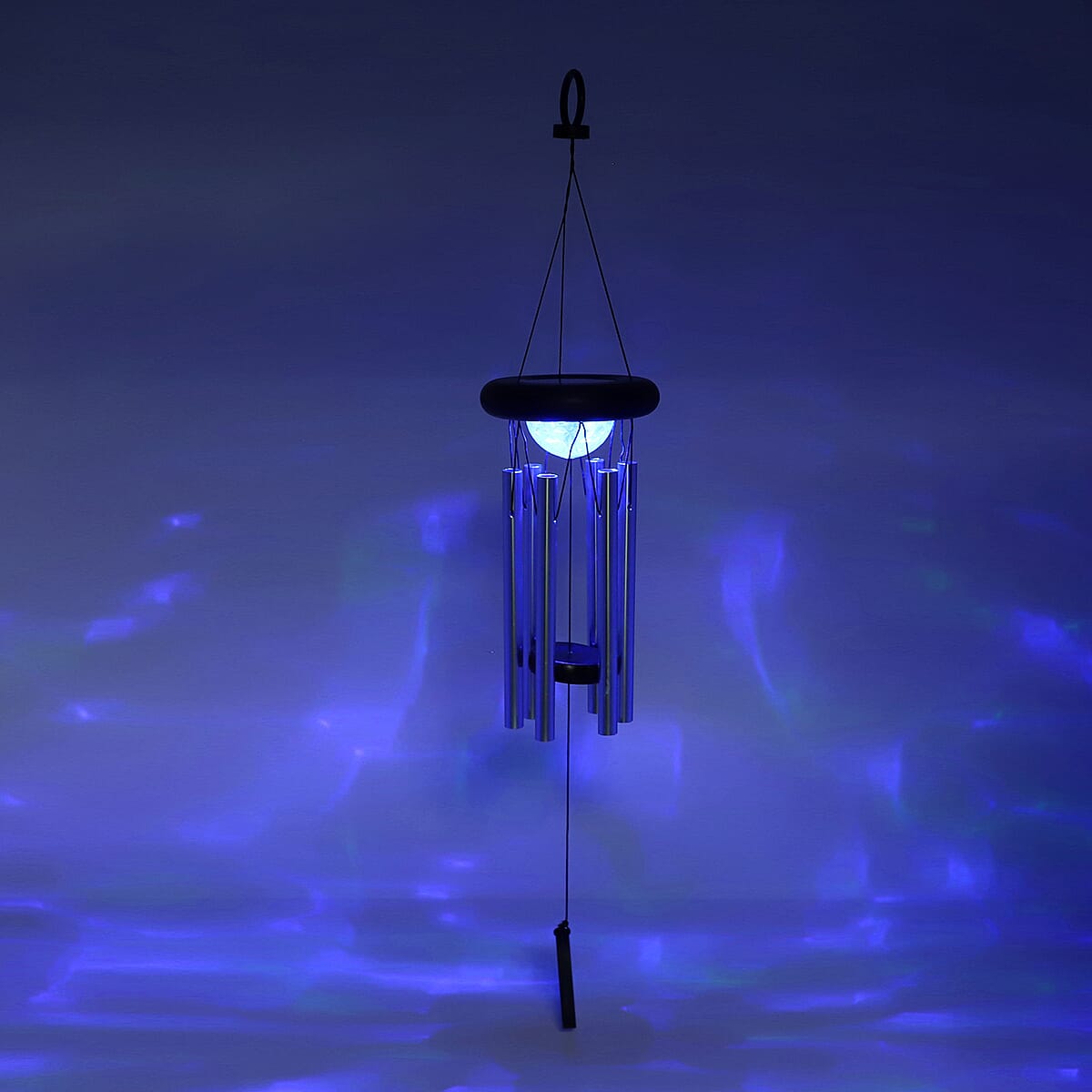 Homesmart Black & Silver Solar Revolving Light Wind Chime image number 4