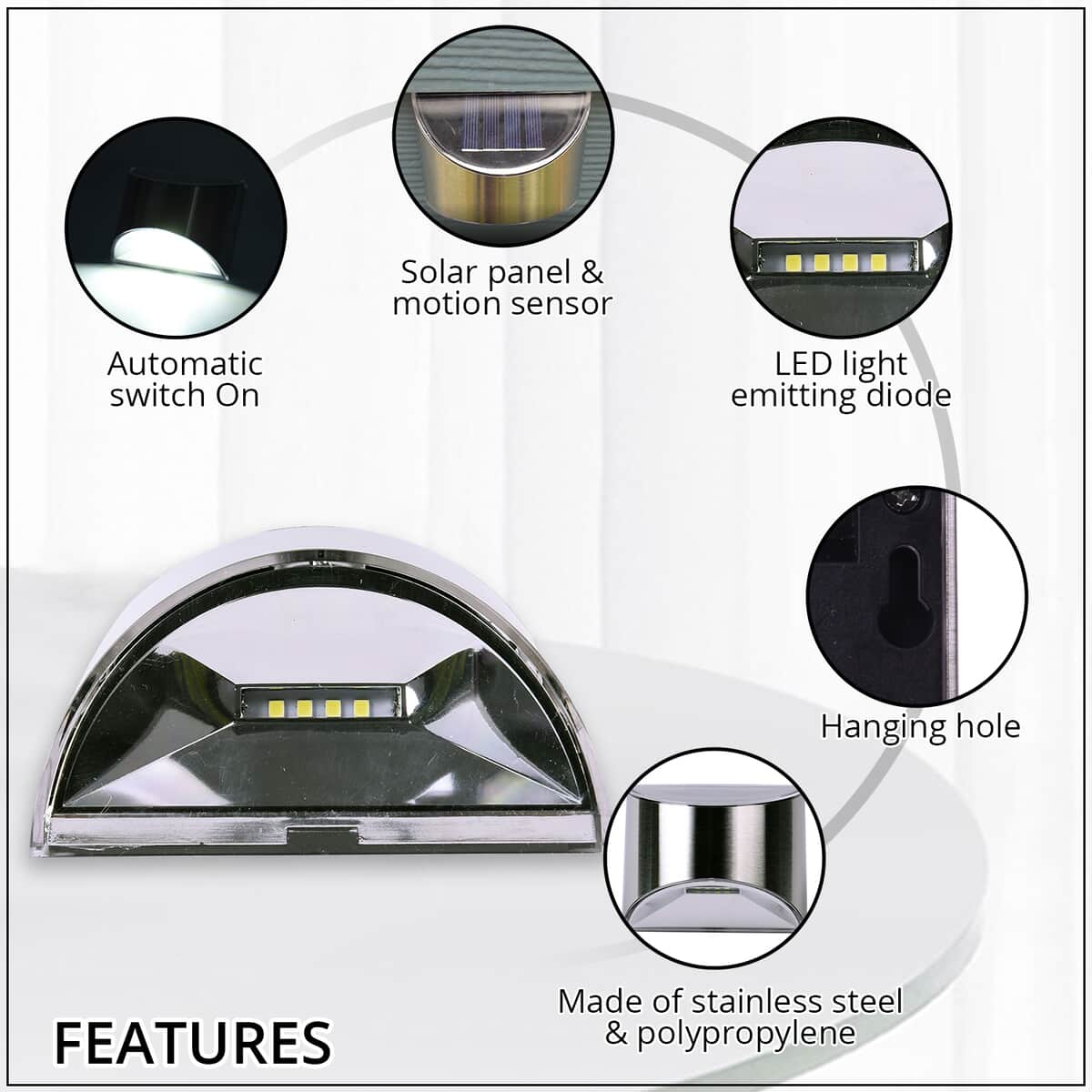 Homesmart Set of 2 Solar Motion Sensor Wall Light image number 2