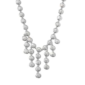 Lustro Stella Made with Finest CZ Fancy Necklace 18 Inches in Platinum Over Sterling Silver 31.25 ctw