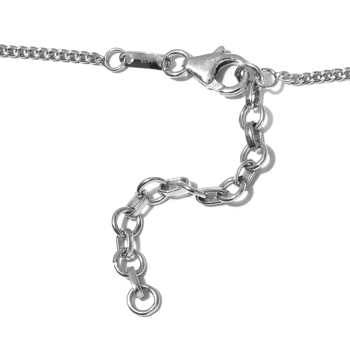 Lustro Stella Made with Finest CZ Fancy Necklace 18 Inches in Platinum Over Sterling Silver 31.25 ctw image number 3