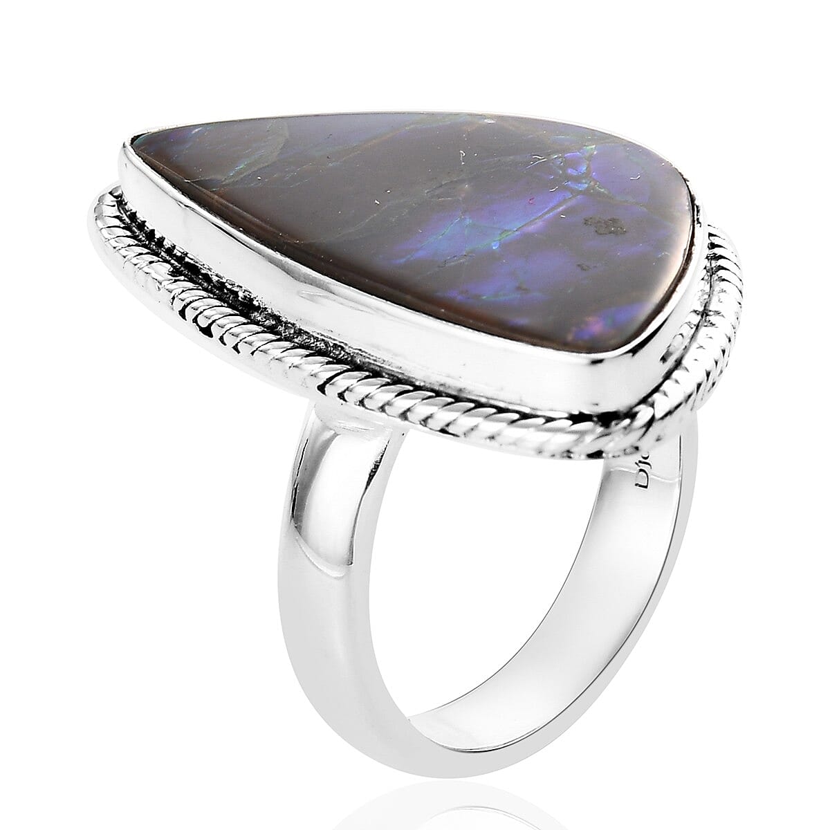 Canadian Ammolite Ring in Sterling Silver (Size 6.0) 5.50 Grams image number 3