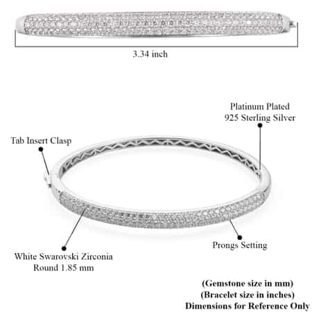 Lustro Stella Made with Finest CZ Bangle Bracelet in Platinum Over Sterling Silver (8 in) 5.75 ctw image number 5