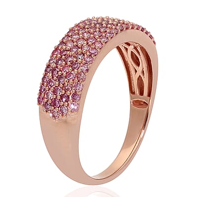 Lab Grown Pink Diamond Ring in Vermeil Rose Gold Over Sterling Silver (Size 6.0) 1.00 ctw