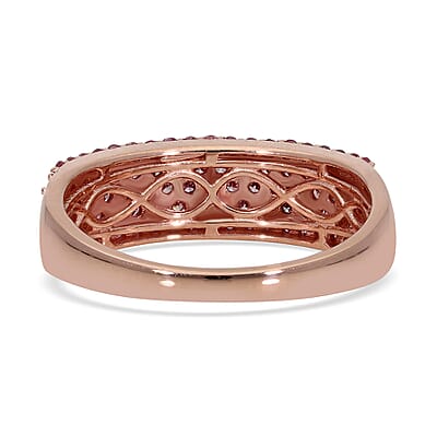 Lab Grown Pink Diamond Ring in Vermeil Rose Gold Over Sterling Silver (Size 6.0) 1.00 ctw