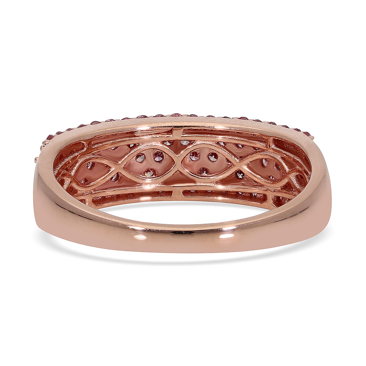 Luxuriant Lab Grown Pink Diamond (IR) Ring in Vermeil Rose Gold Over Sterling Silver (Size 9.0) 1.00 ctw image number 3
