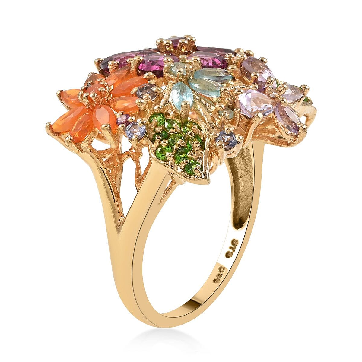 Multi Gemstone Ring in Sterling Silver (Size 9) 5.90 ctw image number 3