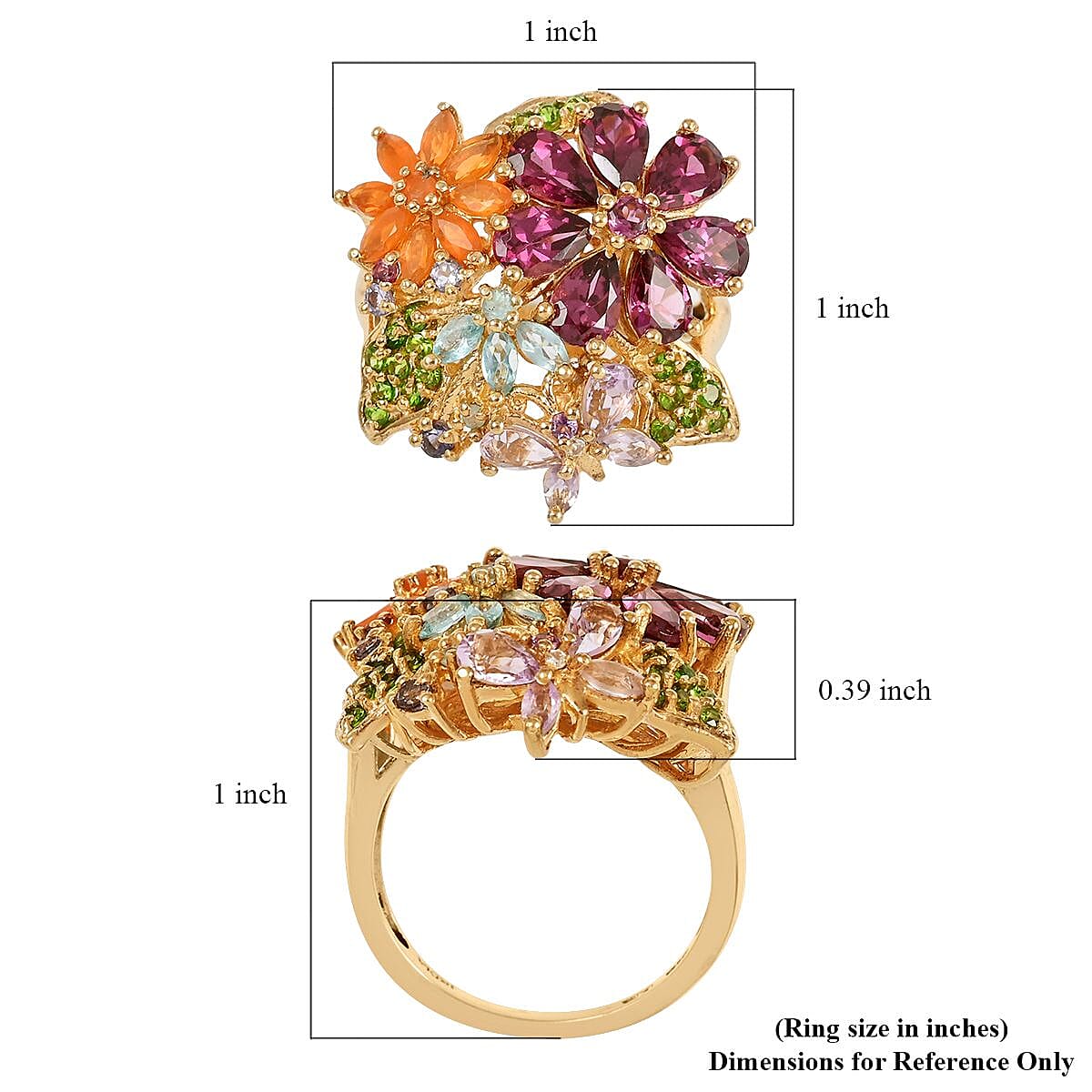 Multi Gemstone Ring in Sterling Silver (Size 9) 5.90 ctw image number 5