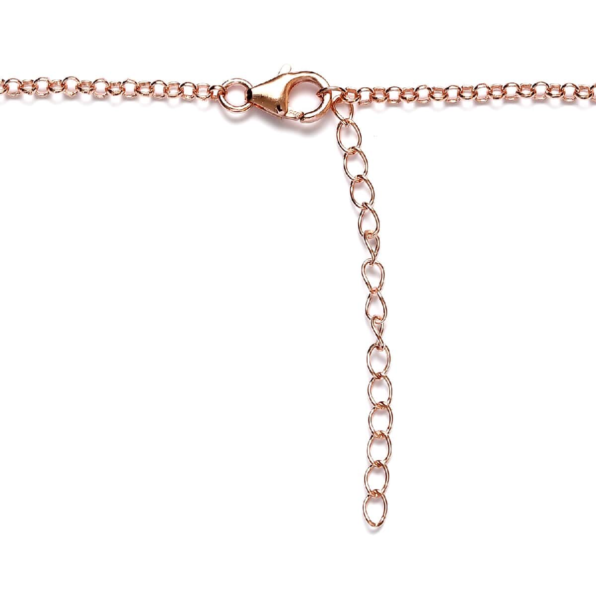 Lustro Stella Made with Finest CZ Fancy Necklace 18 Inches in Vermeil Rose Gold Over Sterling Silver 7.85 ctw image number 4