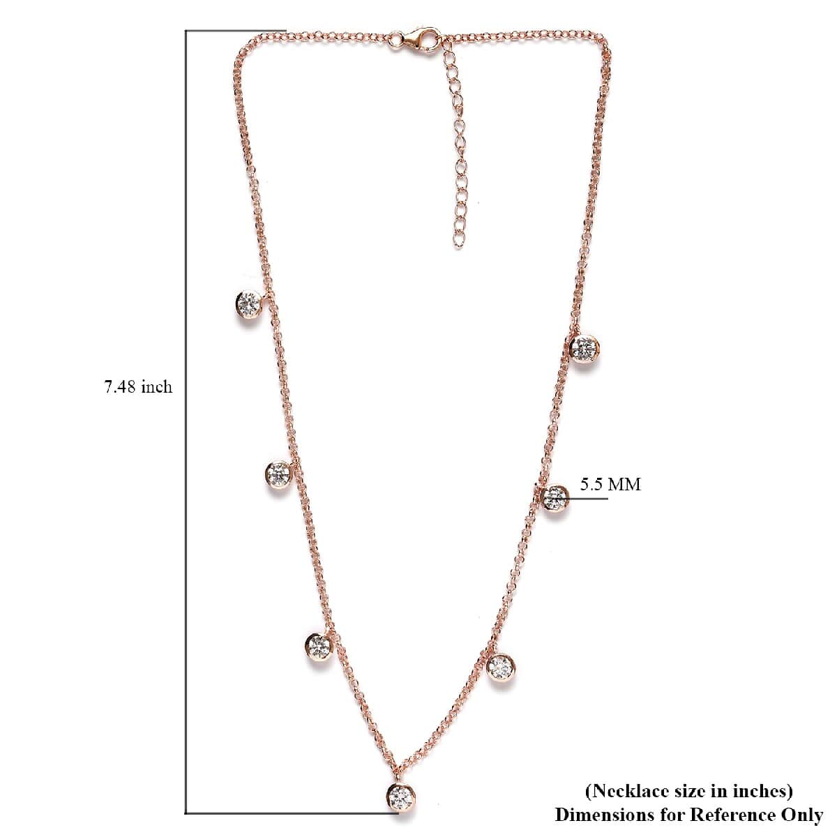 Lustro Stella Made with Finest CZ Fancy Necklace 18 Inches in Vermeil Rose Gold Over Sterling Silver 7.85 ctw image number 5