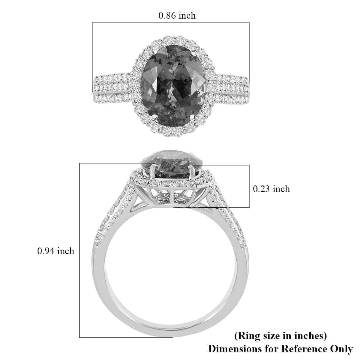 RHAPSODY AAAA Tanzanite and Diamond E-F VS Halo Ring in 950 Platinum 7 Grams 3.80 ctw image number 4