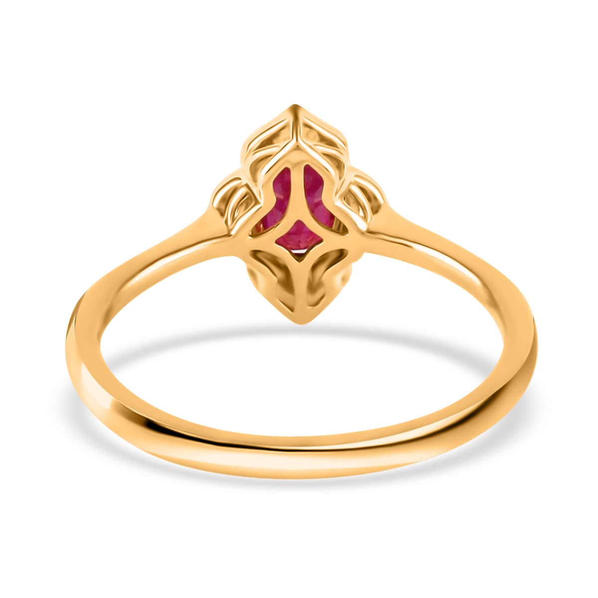 Iliana 18K Yellow Gold AAA Royal Thai Ruby and G-H SI Diamond Ring (Size 8.0) 1.10 ctw image number 3