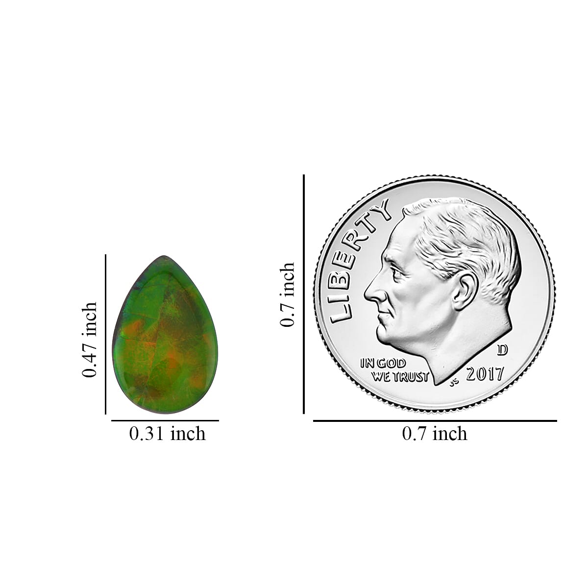 AAAA Canadian Ammolite (Pear 12x8 mm) 2.00 ctw image number 2
