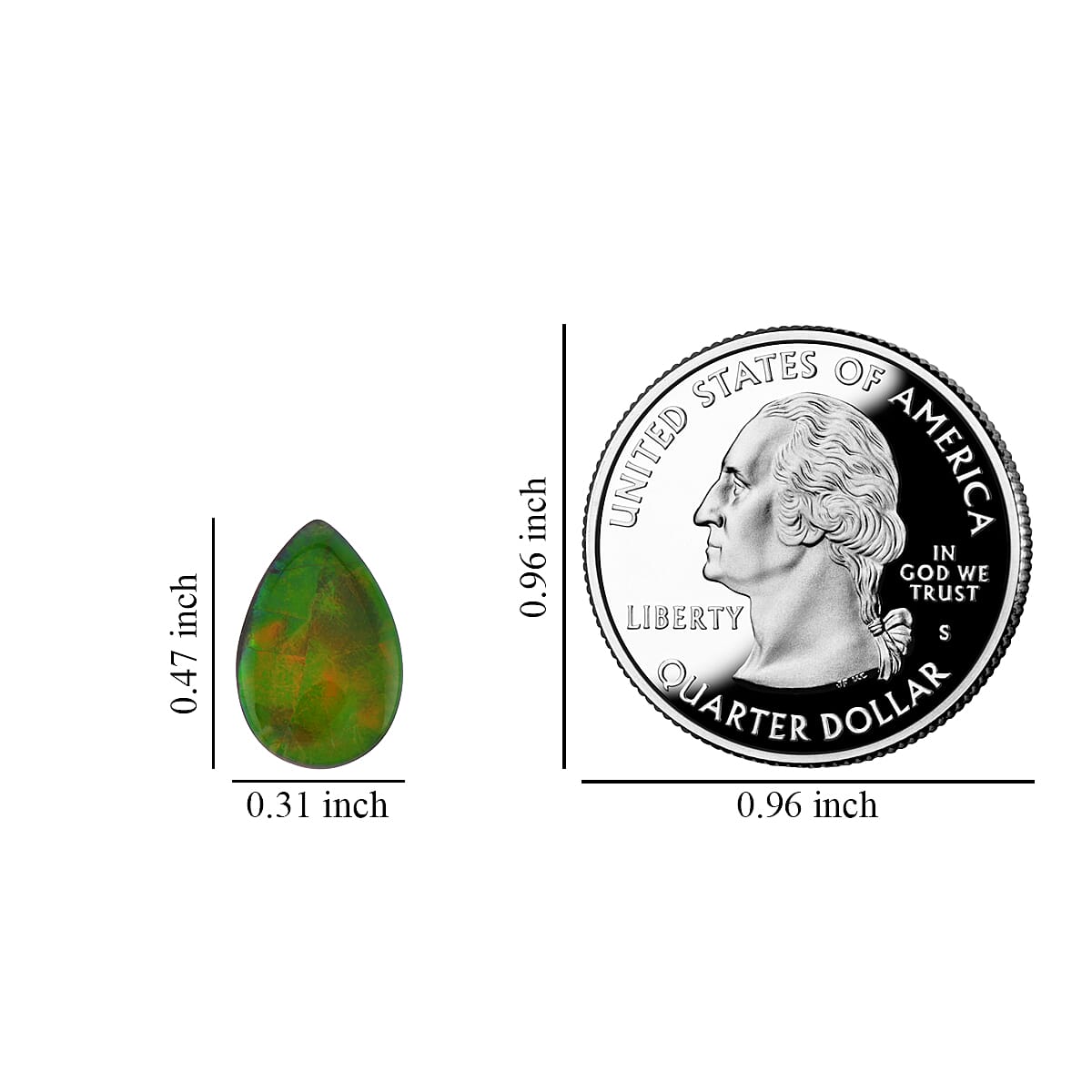AAAA Canadian Ammolite (Pear 12x8 mm) 2.00 ctw image number 3