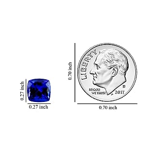 AAAA VIVID Tanzanite, Loose Gemstone, Cushion Tanzanite (Cush 7x7 mm) Approx 1.60 ctw