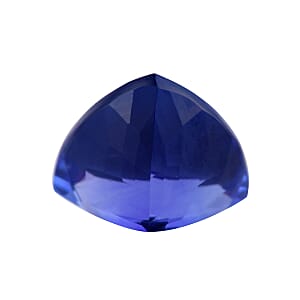 Certified 5.00 ctw Trillion Vivid Tanzanite Loose Gemstone &ndash; AAAA Grade, Free Size