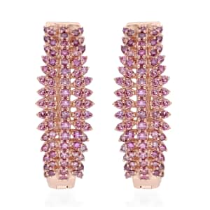 Lab Grown Pink Diamond Earrings in Vermeil Rose Gold Over Sterling Silver 1.00 ctw