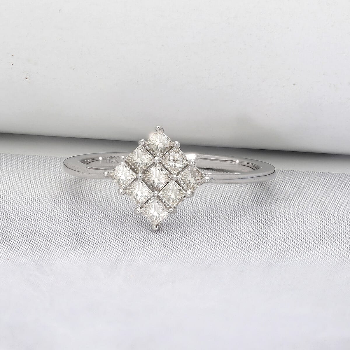 10K White Gold H-I I1-I2 Diamond Ring (Size 8.0) 0.50 ctw image number 1