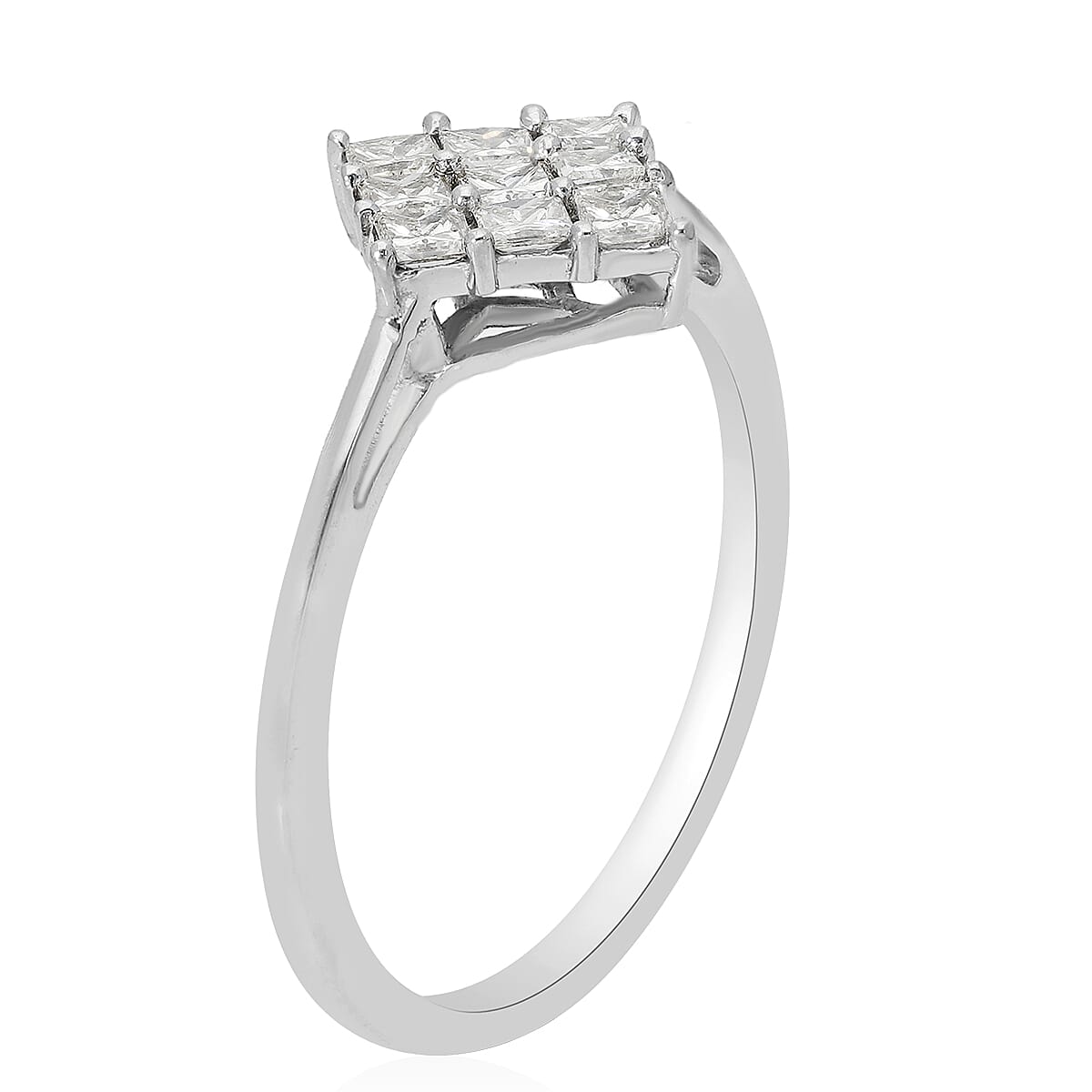 10K White Gold H-I I1-I2 Diamond Ring (Size 8.0) 0.50 ctw image number 3