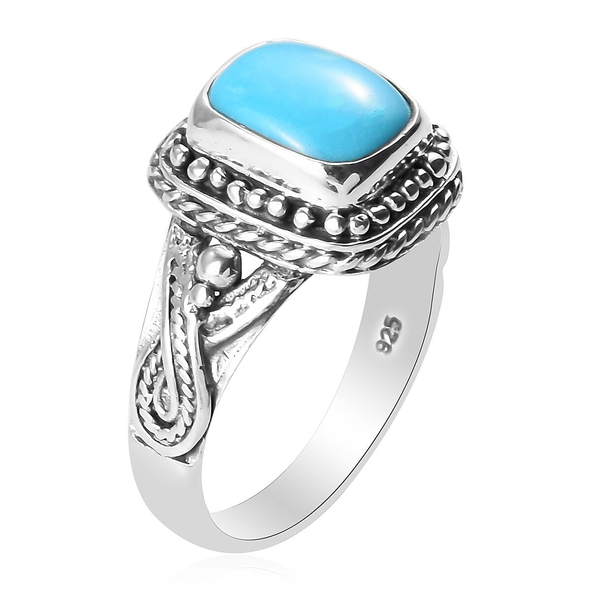 Sleeping Beauty Turquoise Ring in Platinum Over Sterling Silver (Size 8.0) 2.30 ctw image number 1