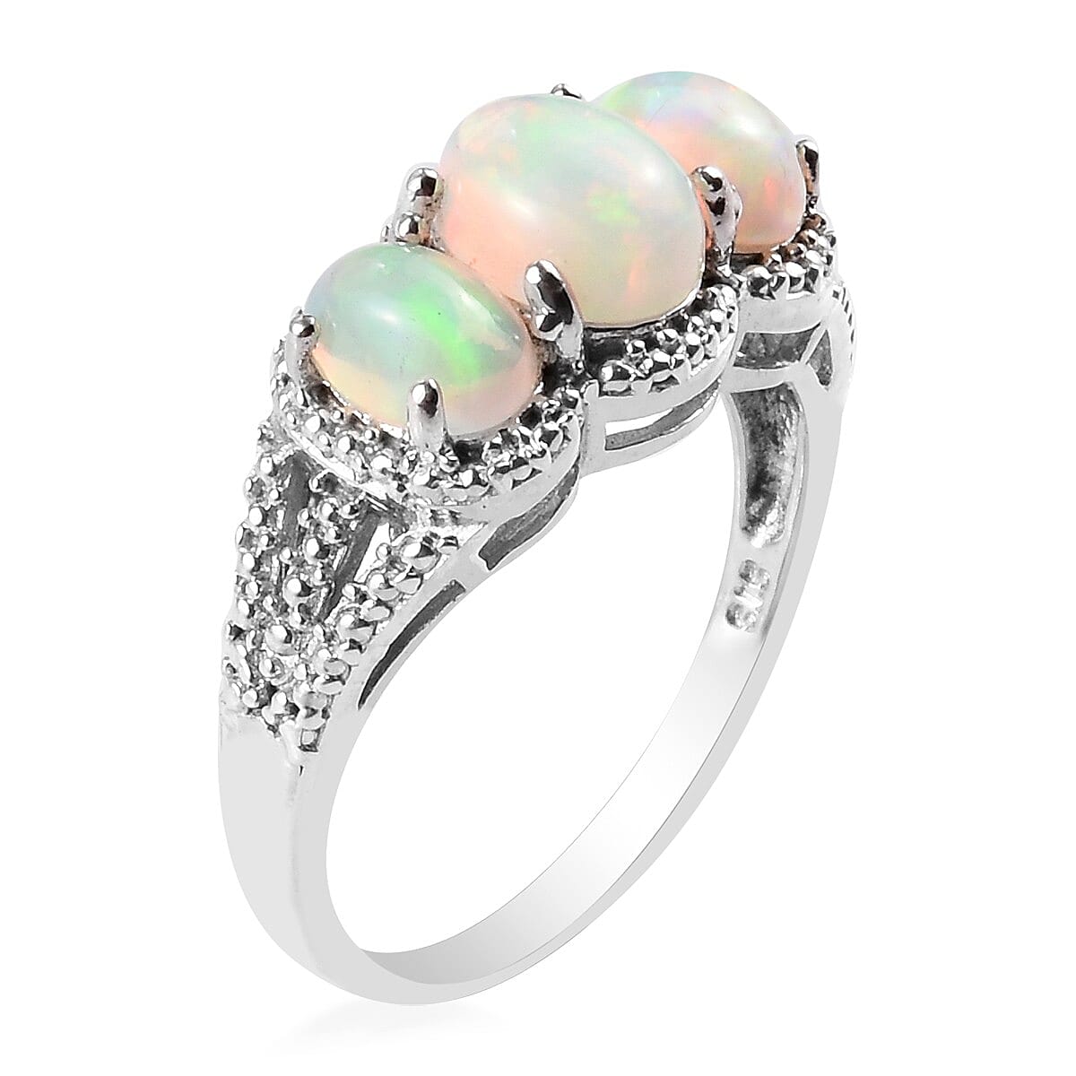 Ethiopian Welo Opal Ring in Platinum Over Sterling Silver (Size 9) 1.70 ctw image number 1