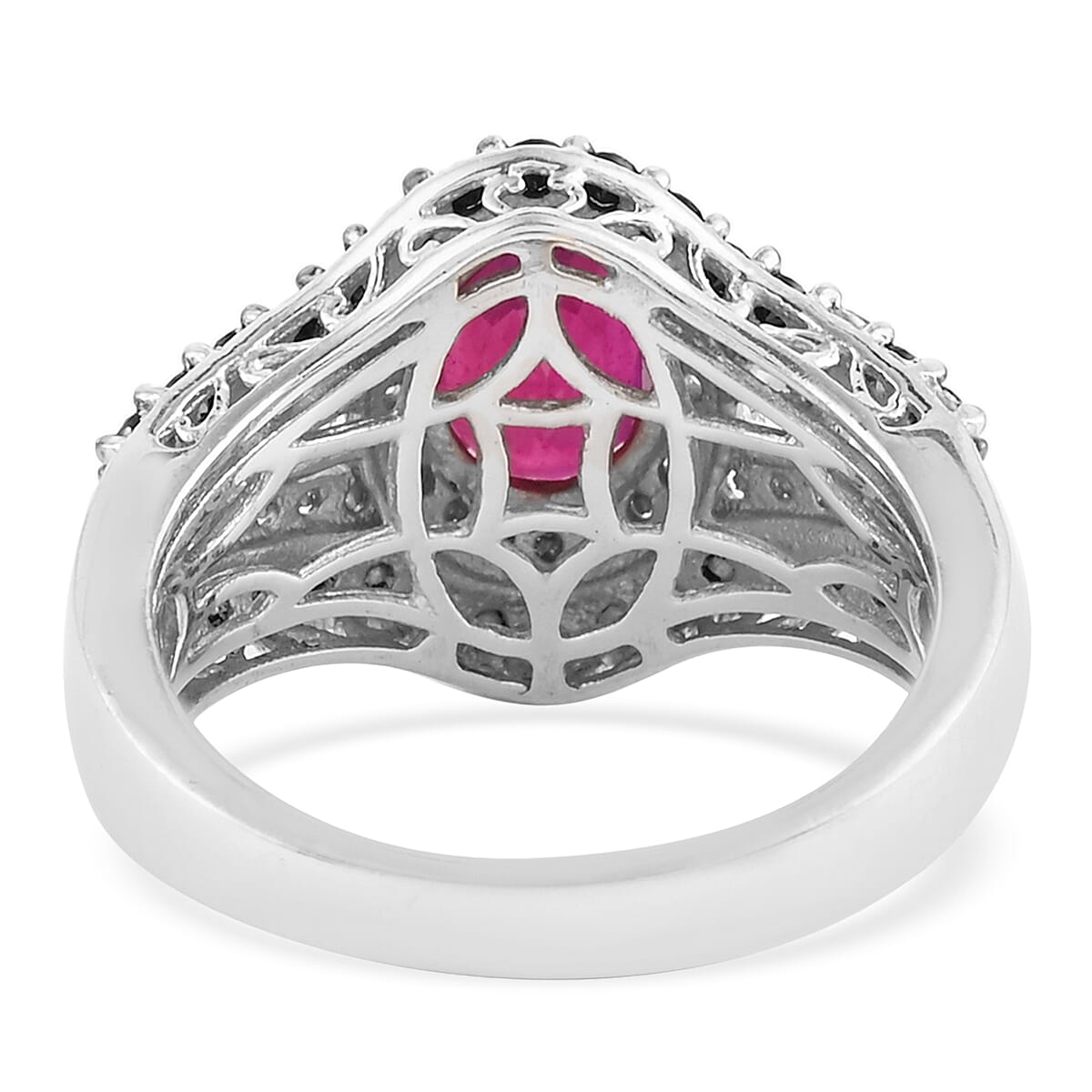 Fissure Filled Ruby and Multi Gemstones Ring in Platinum Over Sterling Silver (Size 10.0) 2.90 ctw image number 3