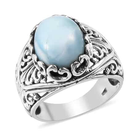 Larimar Ring in Platinum Over Sterling Silver (Size 6.0) 2.80 ctw image number 0