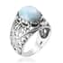 Larimar Ring in Platinum Over Sterling Silver (Size 6.0) 2.80 ctw image number 1